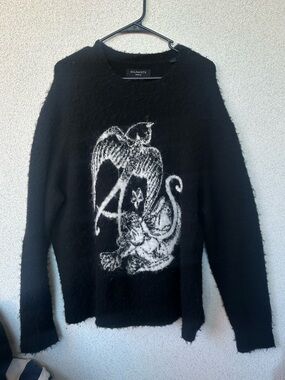 ALLSAINTS Wilder Intarsia Crewneck Sweater, Men’s Medium, Wool/Alpaca Blend